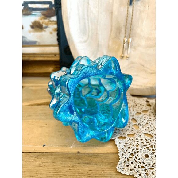 Vintage Mosser Glass Bluenique Carnival Christmas Tree – 8 Inch - Picture 2 of 4